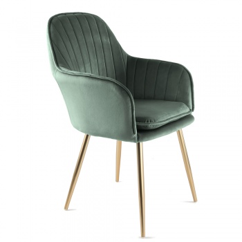 Genesis Muse Chair in Velvet Fabric -Bistro Green