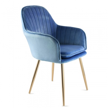Genesis Muse Chair in Velvet Fabric -Navy
