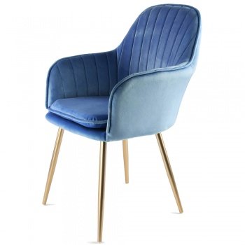 Genesis Muse Chair in Velvet Fabric -Navy