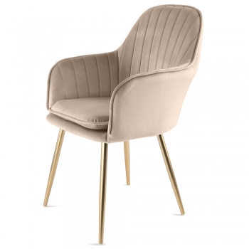 Genesis Muse Chair in Velvet Fabric -Taupe