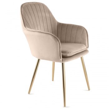 Genesis Muse Chair in Velvet Fabric x 2 - Taupe