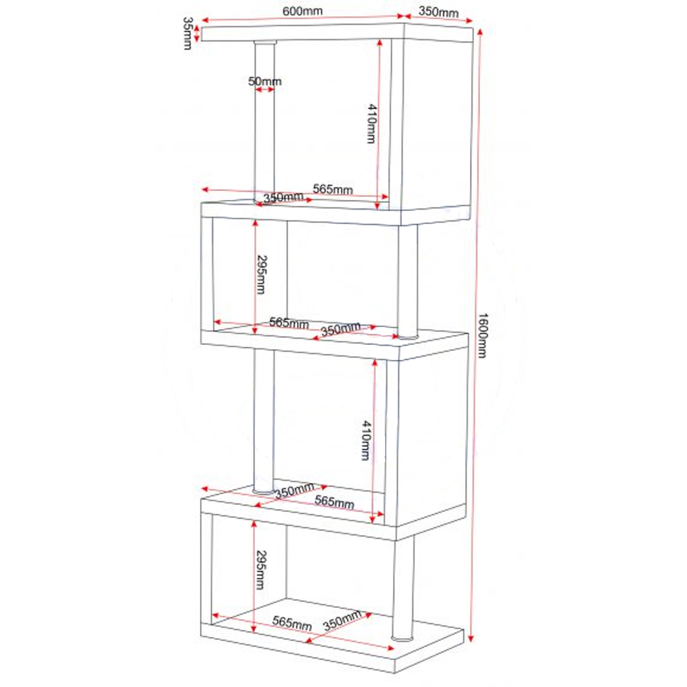 Charisma 5 Shelf Unit - White Gloss | Free & Fast P&P