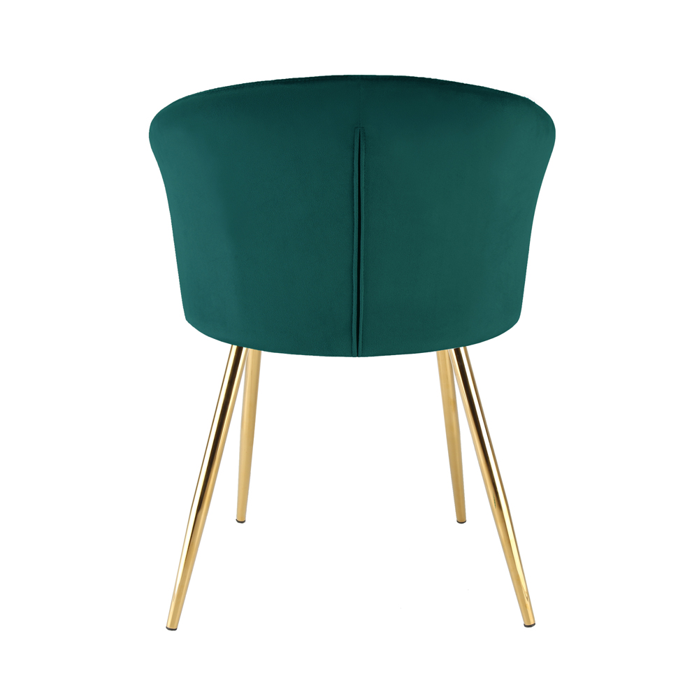 RayGar Ella Dining Chair in Velvet Fabric - Green | Free & Fast P&P