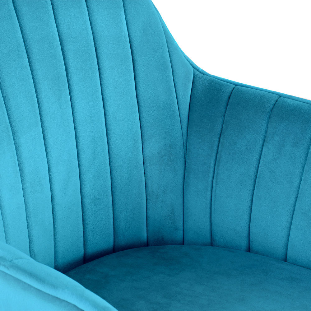 Genesis Muse Chair in Velvet Fabric - Teal | Free & Fast P&P