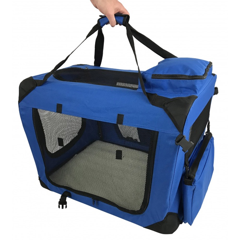 RayGar Folding Soft Crate Pet Carrier (Dog, Cat, Puppy, Kitten) - Blue ...