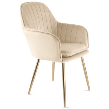Genesis Muse Chair in Velvet Fabric -Champagne