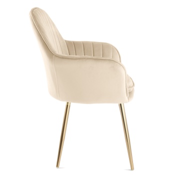 Genesis Muse Chair in Velvet Fabric -Champagne