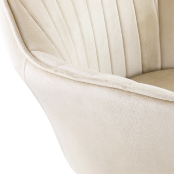 Genesis Muse Chair in Velvet Fabric -Champagne