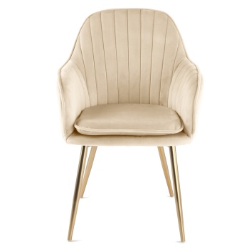 Genesis Muse Chair in Velvet Fabric x 2 - Champagne