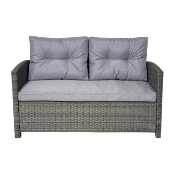 Vinci Luxury Grey Rattan Sofa Set with Table and Armchairs  Outdoor Patio Furniture FREE Cover