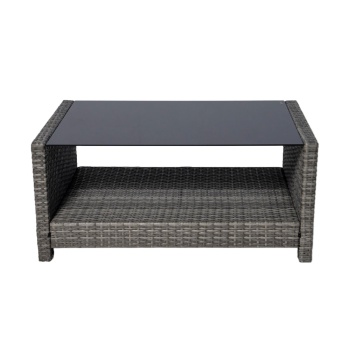 Vinci Luxury Grey Rattan Sofa Set with Table and Armchairs  Outdoor Patio Furniture FREE Cover